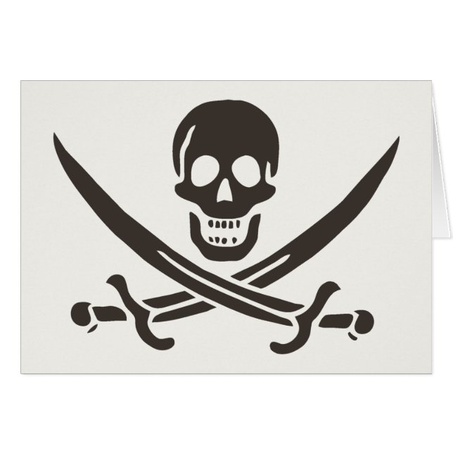 Drapeau de crâne obsidien Drapeau de pirate Calico (Devant horizontal)