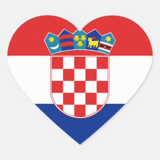Drapeau de Croatie Sticker (Coeur)
