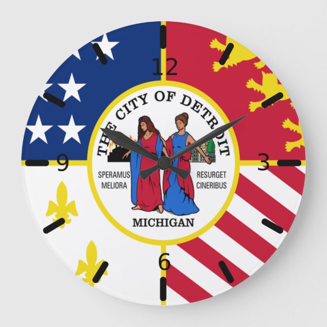 Drapeau de Détroit (Michigan) Grande Horloge (Recto)
