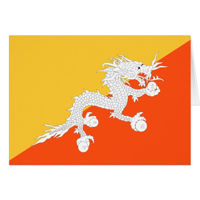 Drapeau de dragon de tonnerre au Bhoutan (Devant Horizontal)