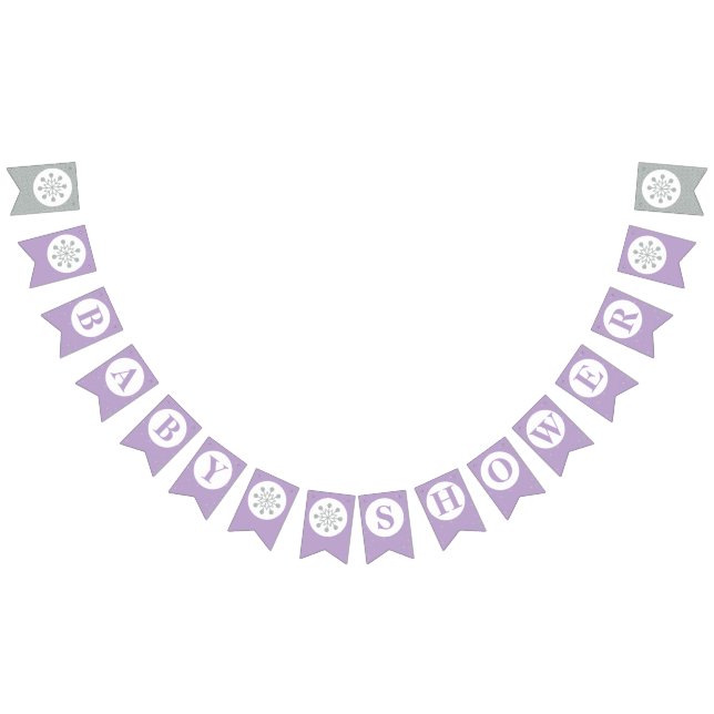 Drapeau de fanions de Baby Shower Bébé Violet - Fi (Tout)