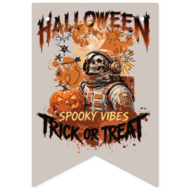 Drapeau de fête d'Halloween d'astronaute (Premier drapeau)