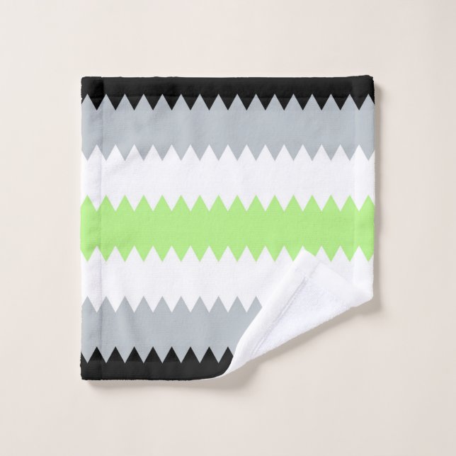 Drapeau de fierté Agender Abstrait Groovy Boho Zig (Gant de toilette)