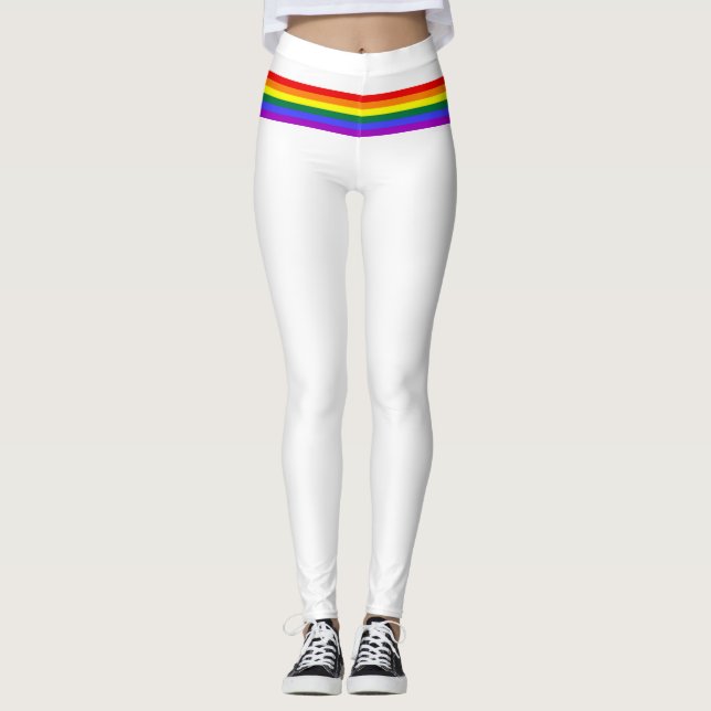 Drapeau de fierté arc-en-ciel coutume Leggings bla (Devant)