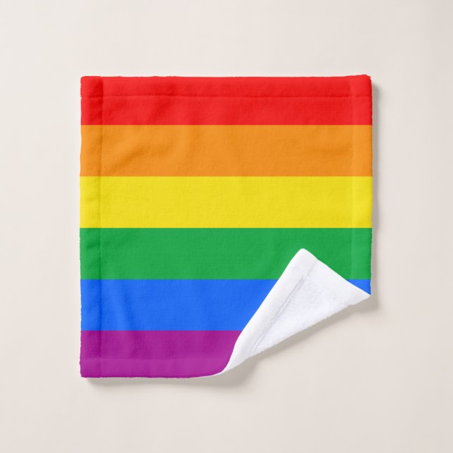 Drapeau de fierté arc-en-ciel LGBTQ+ (Gant de toilette)