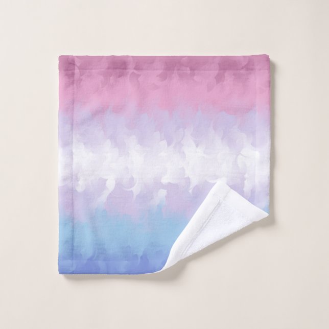 Drapeau de fierté bigenre abstrait fluffy pastel b (Gant de toilette)