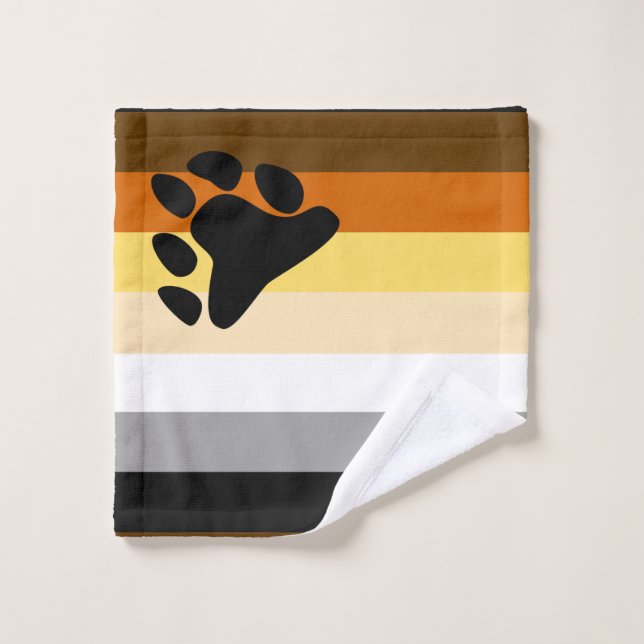 Drapeau de fierté de l'ours (Gant de toilette)
