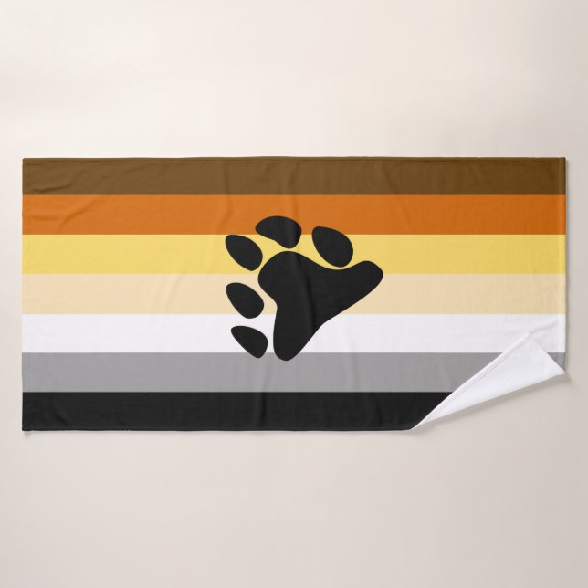 Drapeau de fierté de l'ours avec patte (Serviette de bain)