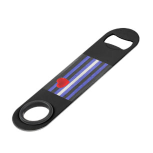 Drapeau de fierté en cuir SlipperyJoe's noir bleu