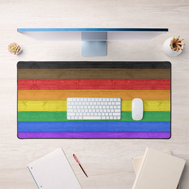 Drapeau de fierté gay inclusif SlipperyJoe's à tex (Bureau 1)