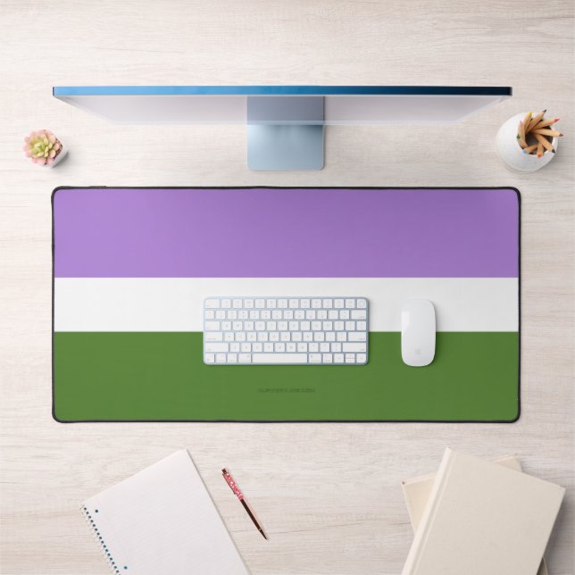 Drapeau de fierté genderqueer de SlipperyJoe lavan (Bureau 1)