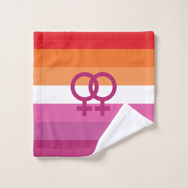 Drapeau de fierté lesbienne WLW (Gant de toilette)