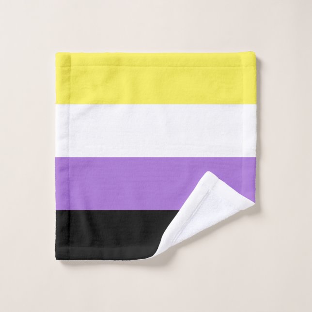 Drapeau de fierté non binaire (Gant de toilette)
