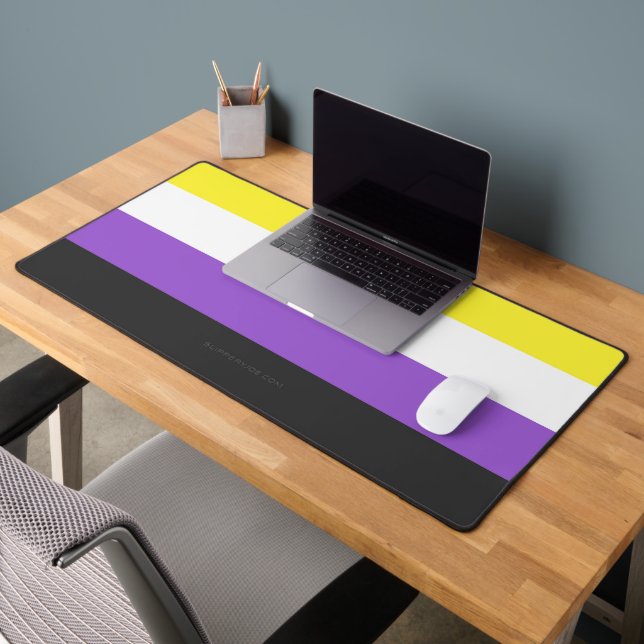 Drapeau de fierté non binaire de SlipperyJoe's jau (Bureau 2)
