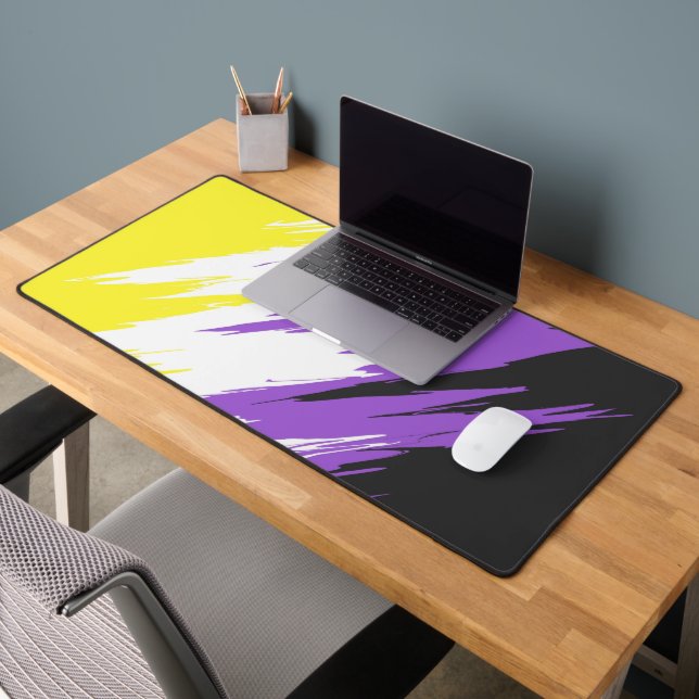 Drapeau de fierté non binaire funky grunge zigzag  (Bureau 2)