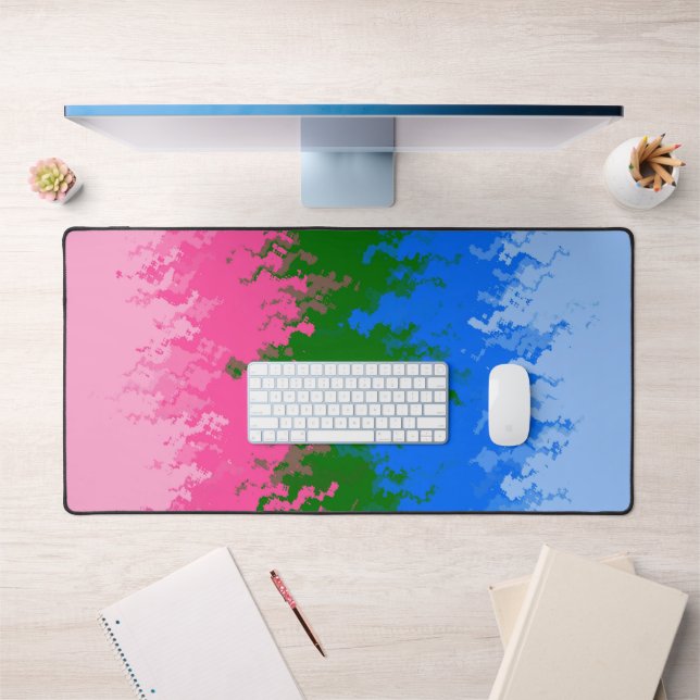 Drapeau de fierté omniromantique abstrait ondulé t (Bureau 1)