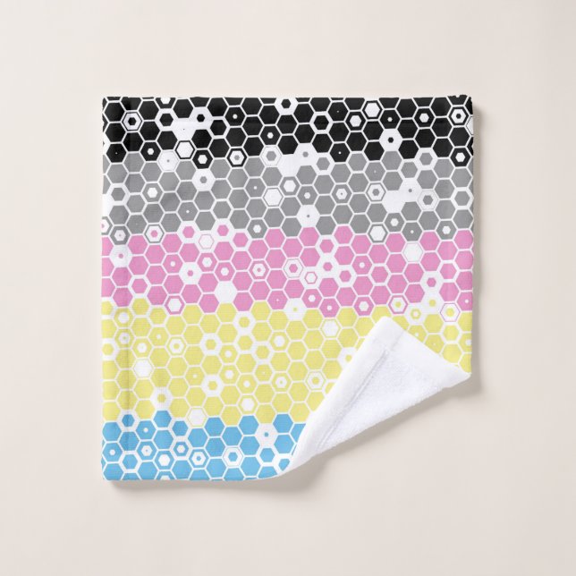 Drapeau de fierté polygender abstrait géométrique  (Gant de toilette)
