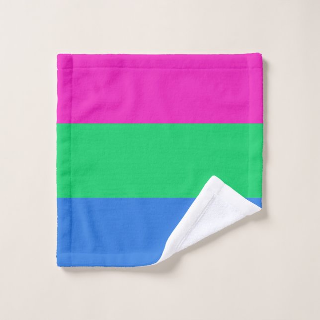 Drapeau de fierté polysexuelle (Gant de toilette)