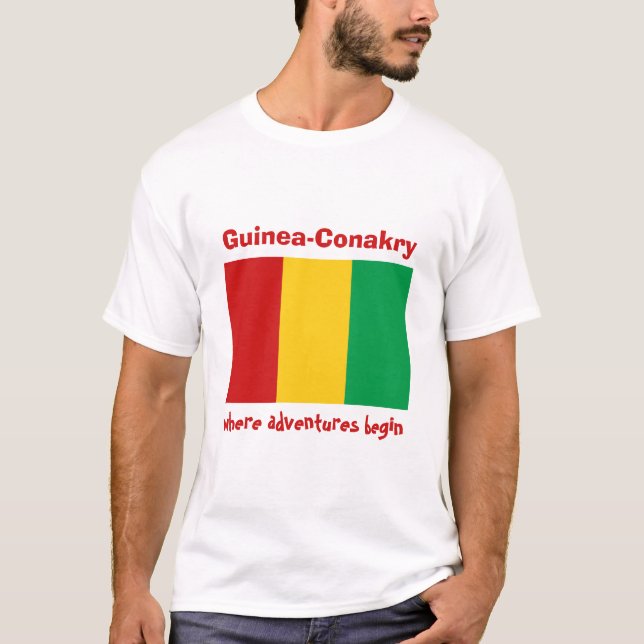 Drapeau de Guinée-Conakry + Carte + T-shirt des (Devant)