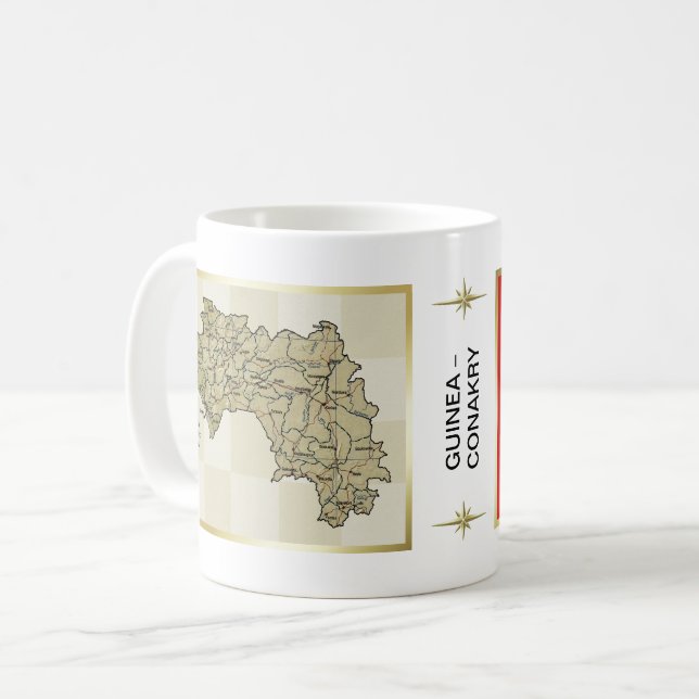 Drapeau de Guinée-Conakry + Tasse de carte (Devant gauche)