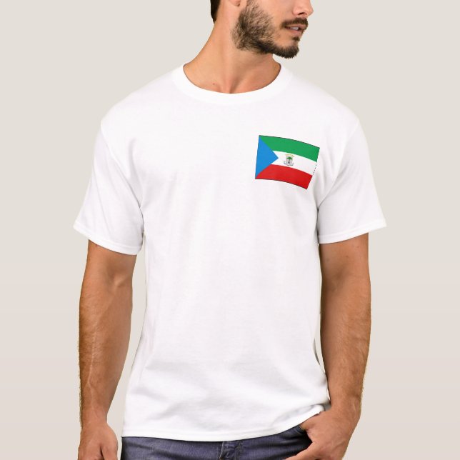 Drapeau de Guinée équatoriale et T-shirt de carte (Devant)