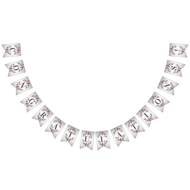 Drapeau de guirlande florale rose blanc (Tout)