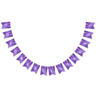 Drapeau de guirlande florale violette