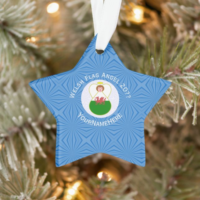 Drapeau de Hanukkah Welsh Angel Personnalisé  (Arbre)