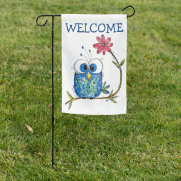 Drapeau De Jardin Chouette blanche mignonne