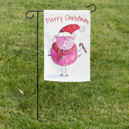 Drapeau De Jardin Cochon de Noël fantaisiste
