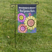 Drapeaux de jardin de maman personnalisés, drapeau de jardin de roses, noms  de petits-enfants sur les roses, drapeau de jardin préféré de grand-mère