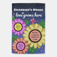 Drapeaux de jardin de maman personnalisés, drapeau de jardin de roses, noms  de petits-enfants sur les roses, drapeau de jardin préféré de grand-mère