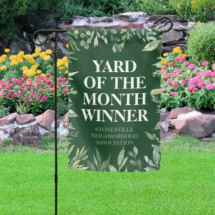 Drapeau De Jardin Lauréat du Prix Yard of the Month Club Dark Green