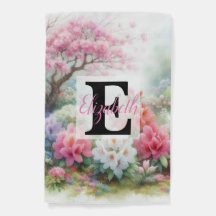 Nom du monogramme sur l'aquarelle Fleurs en pastel