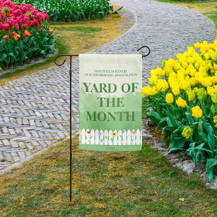 Drapeau De Jardin Prix Yard of the Month HOA Lauréat des fleurs mign