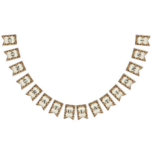 Drapeau de jauge rouge à fleurs dorées