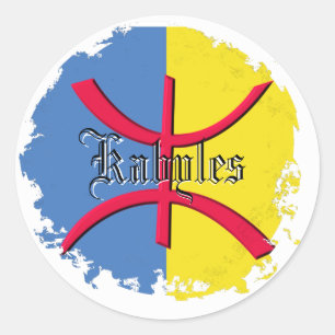 Drapeau de Kabylia affligé autour des autocollants
