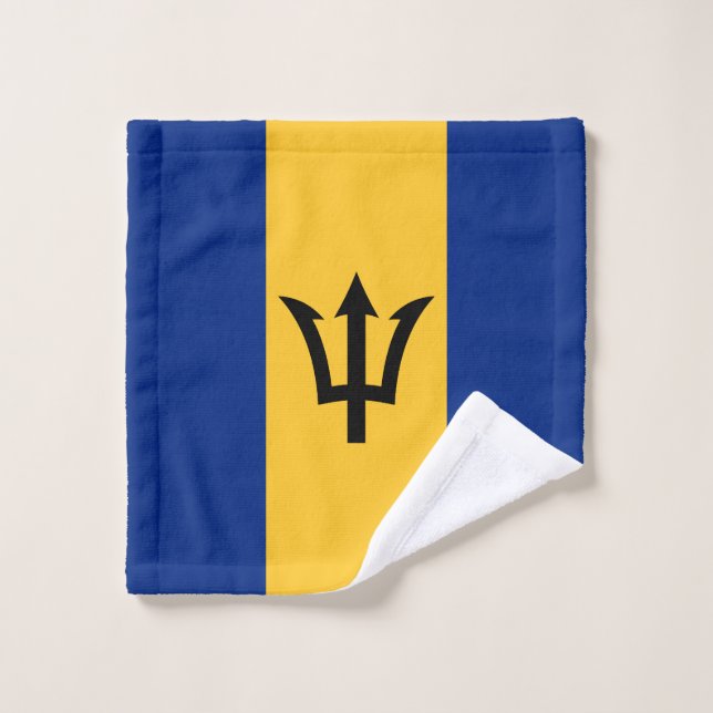 Drapeau de la Barbade patriotique (Gant de toilette)