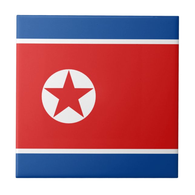Drapeau de la Corée du Nord Carreau de céramique (Devant)