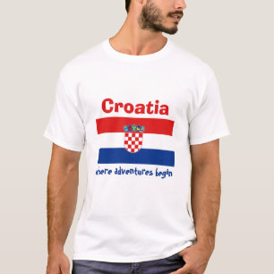 Drapeau de la Croatie + Carte + T-shirt des textes