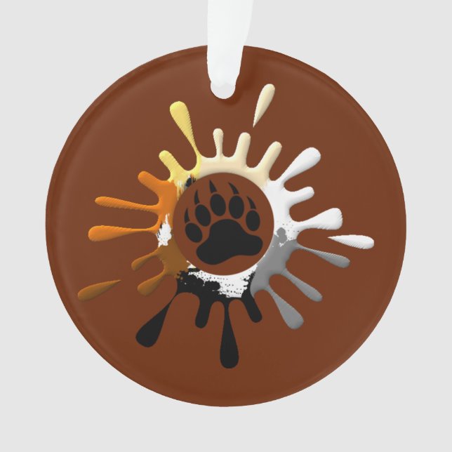 Drapeau de la fierté de l'ours gai Splash Bear Paw (devant)