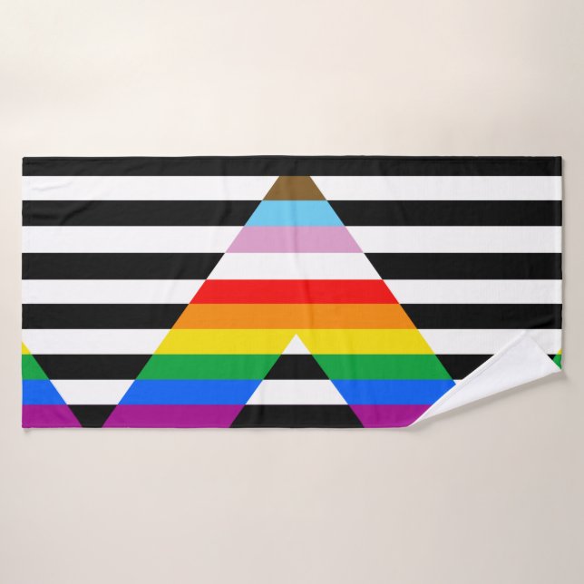 Drapeau de la fierté de progrès d'allié (Serviette de bain)