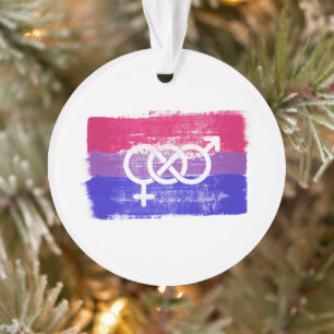 Drapeau de la fierté du symbole bisexuel peint