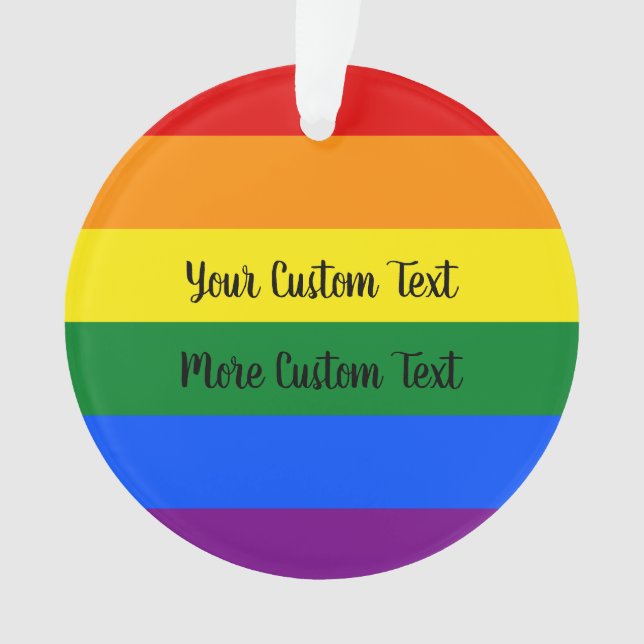 Drapeau de la fierté gay avec texte Ornement (devant)