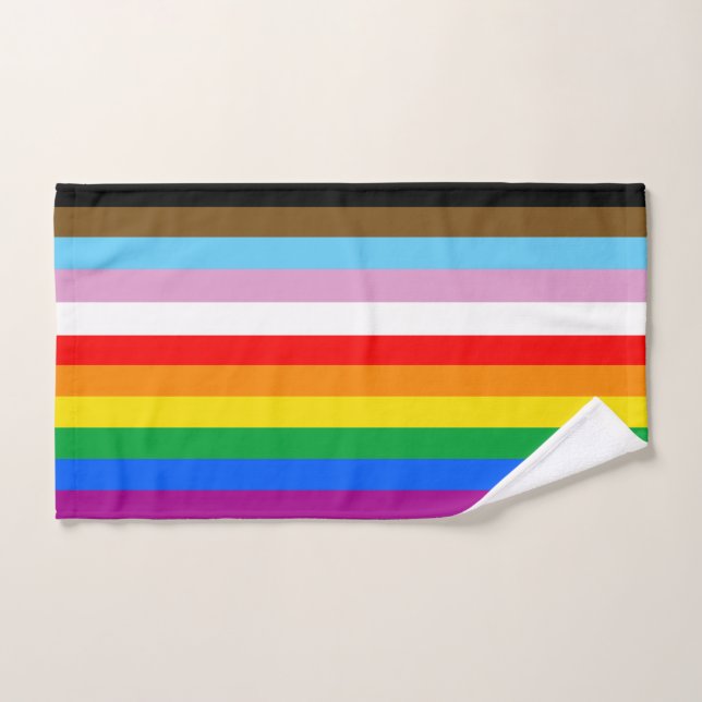 Drapeau de la fierté inclusif LGBTQ+ (Serviette à main)