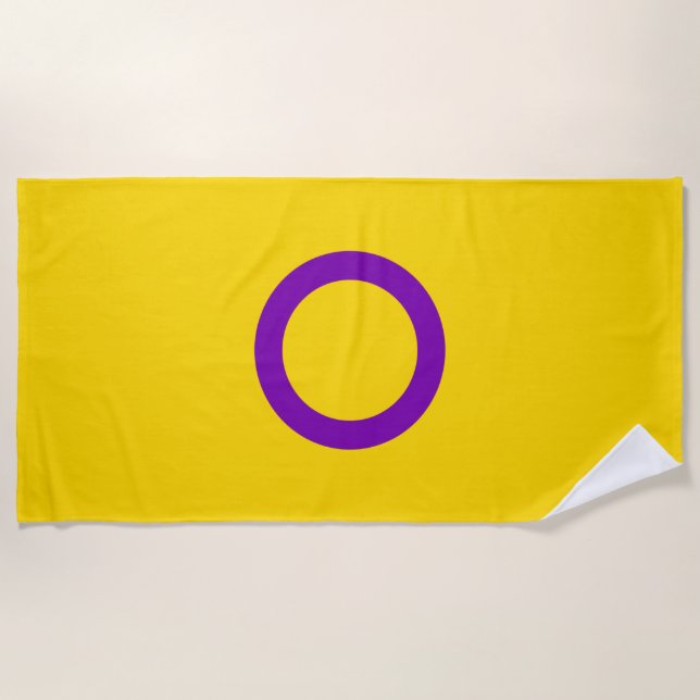 Drapeau de la Fierté intersexe Serviette de plage (Devant)