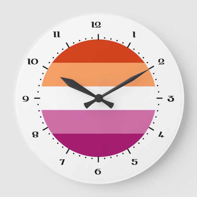 Drapeau de la fierté lesbienne Grande horloge (Recto)