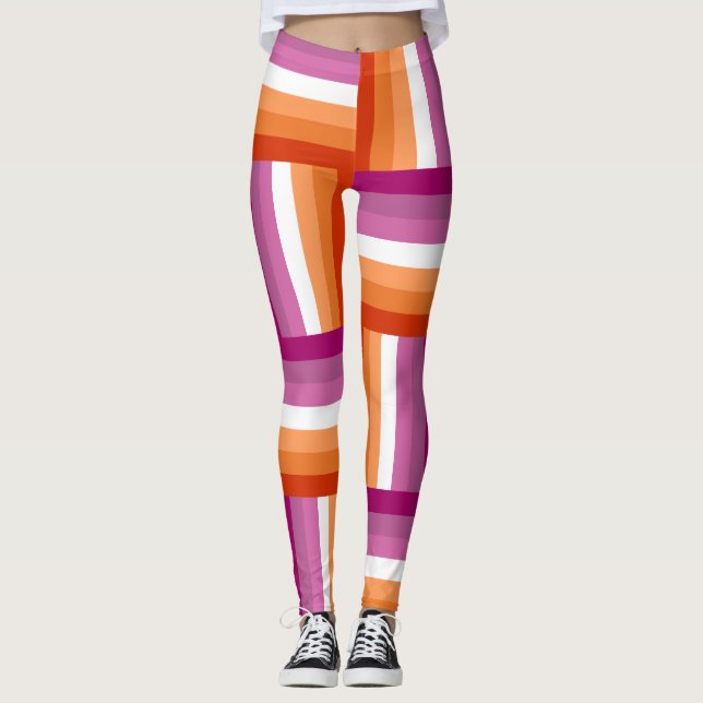Drapeau de la fierté lesbienne Inspiré Leggings (Devant)