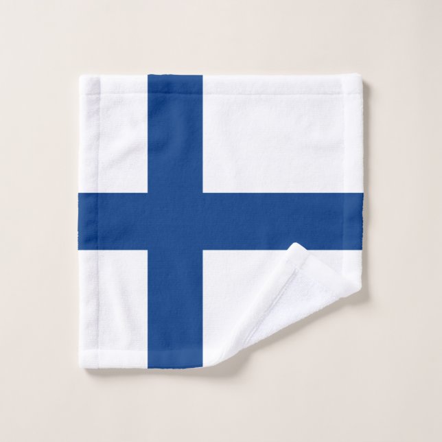 Drapeau de la Finlande (Gant de toilette)