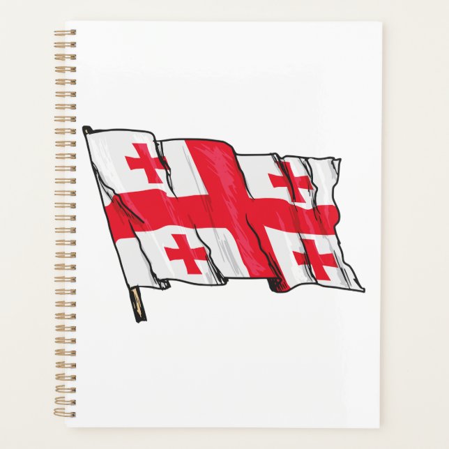 Drapeau de la Géorgie rouge et blanc à cinq croix (Devant)